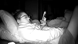 Peephole Camera Young h&period; Whore Masturbating Vehemently to Porn